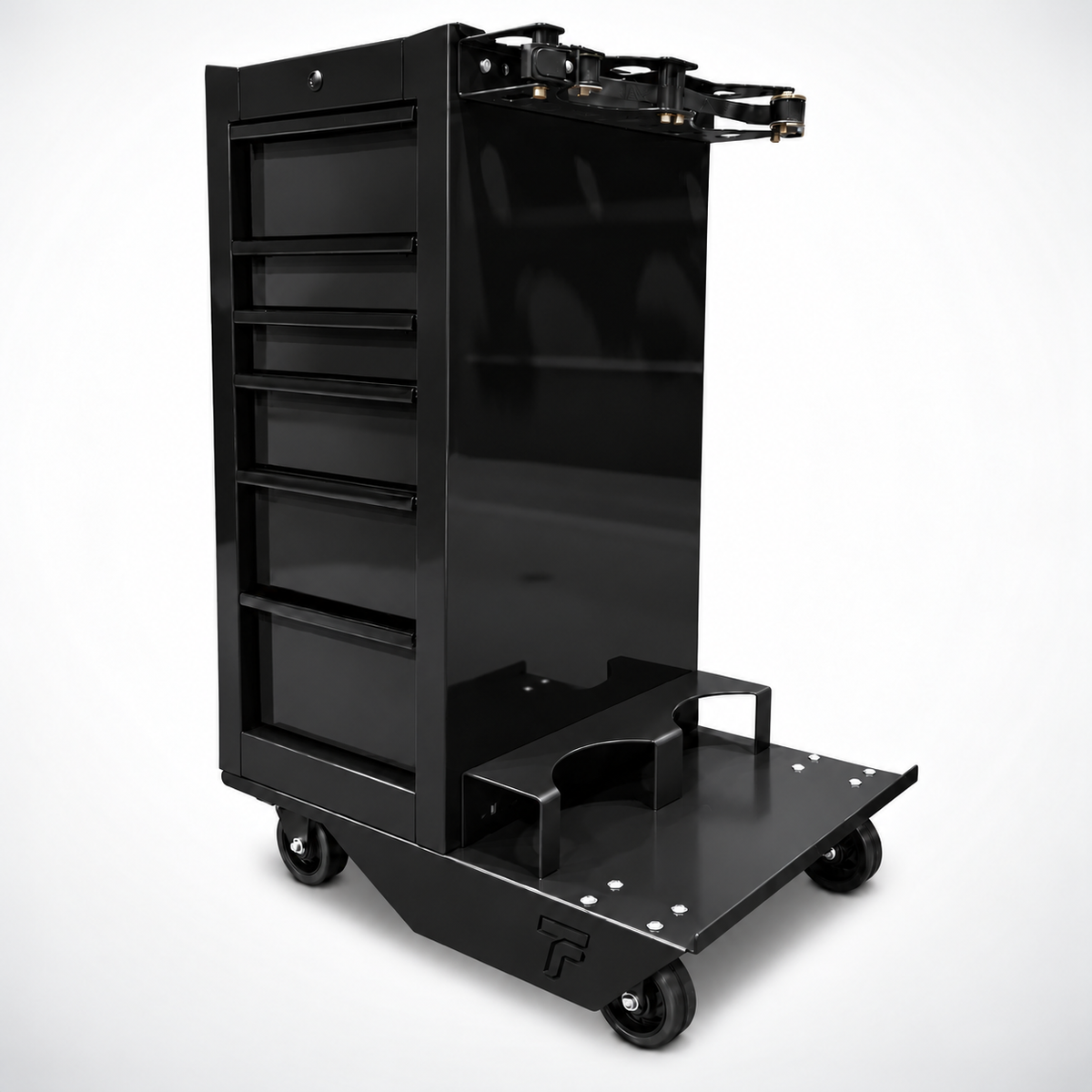 HF End Cabinet - Dual Tank Cart Kit (With Casters) - Harbor Freight Black Powder Coat