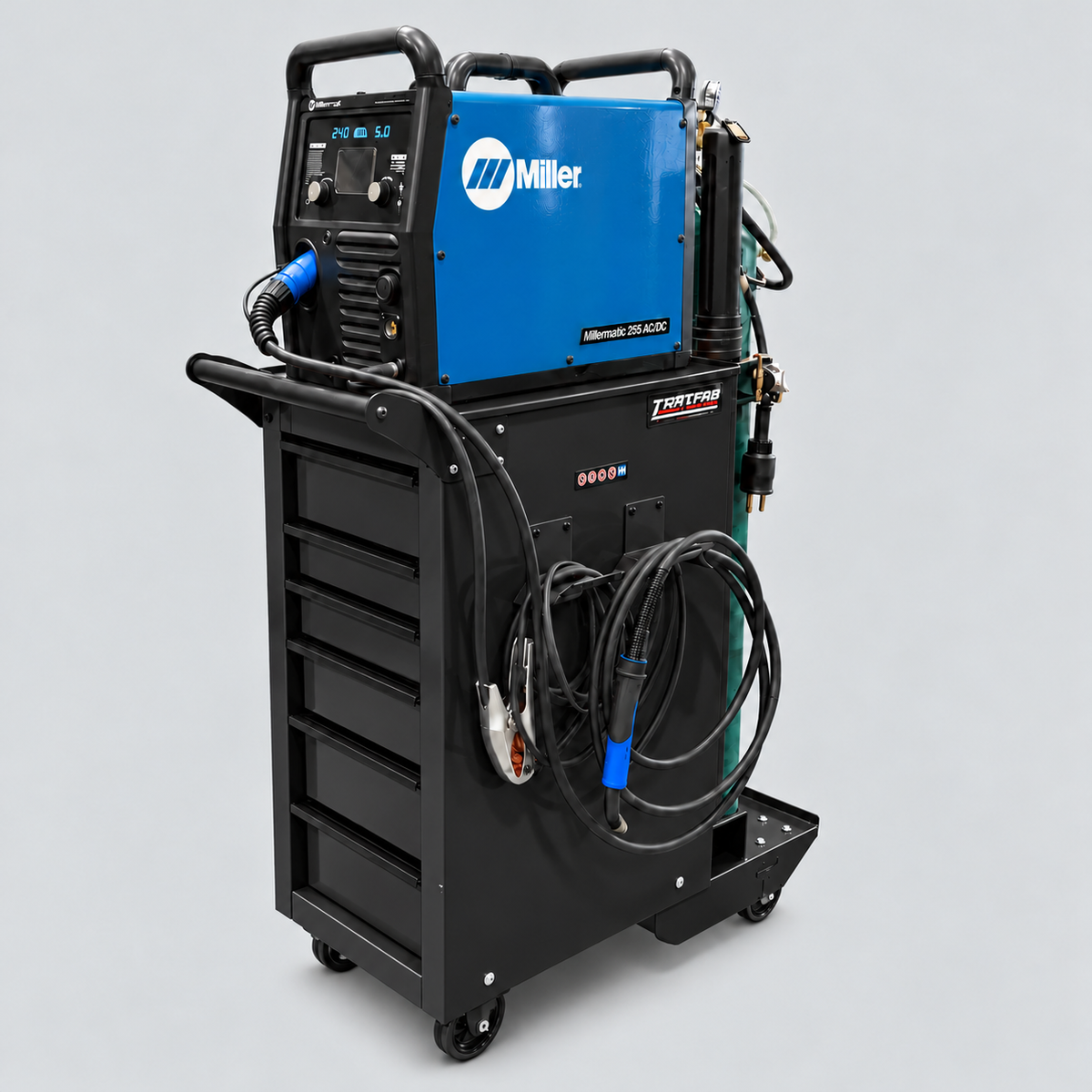 HF End Cabinet - Single Tank Welding Cart Kit - Harbor Freight Black Powder Coat