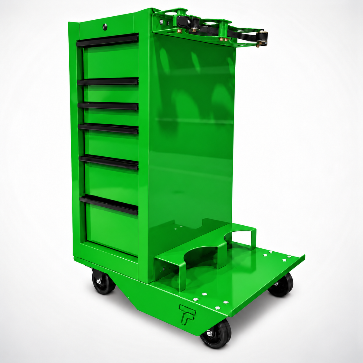 HF End Cabinet - Dual Tank Cart Kit (With Casters) - Harbor Freight Green Powder Coat