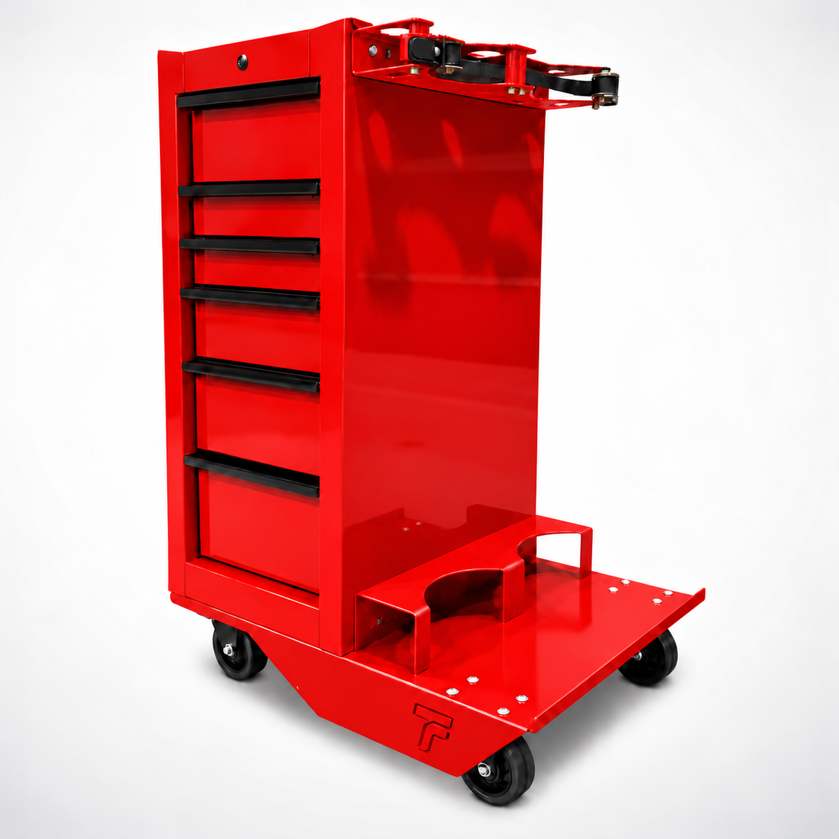 HF End Cabinet - Dual Tank Cart Kit (With Casters) - Harbor Freight Red Powder Coat