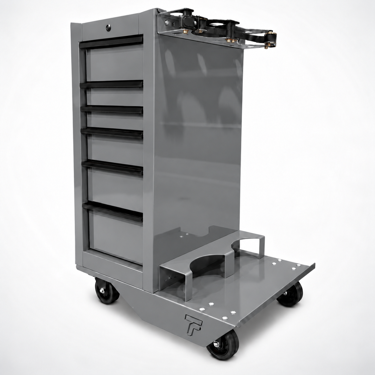 HF End Cabinet - Dual Tank Cart Kit (With Casters) - Harbor Freight Grey Powder Coat