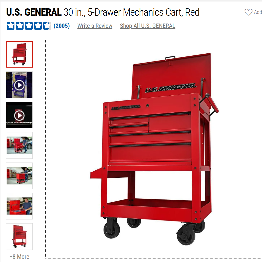HF 5 Drawer 24 x 16 Shelf (Lip Down)