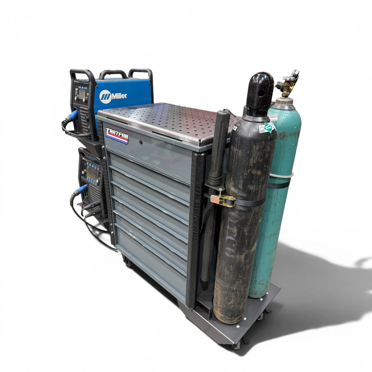 HF 34" Full Bank Service Cart - Dual Tank Welding Cart Kit