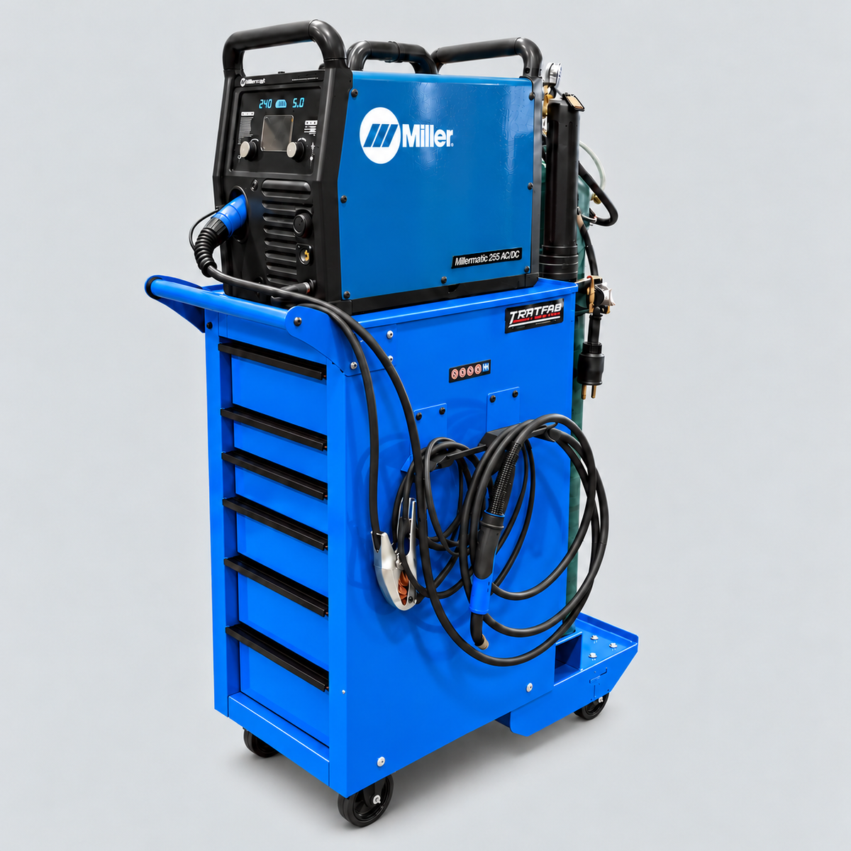 HF End Cabinet - Single Tank Welding Cart Kit - Harbor Freight Blue Powder Coat