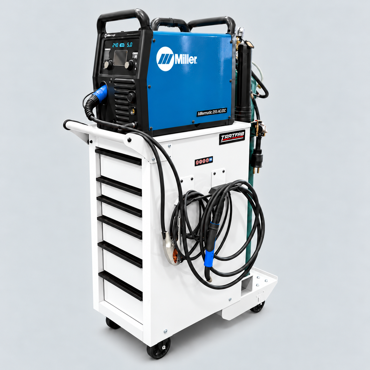 HF End Cabinet - Single Tank Welding Cart Kit - Harbor Freight White Powder Coat