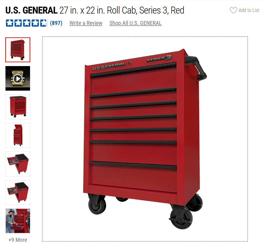 HF Series 3 Tool Box Shelf 24 X 16 (Lip Down)