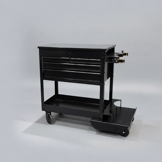 HF 4 Drawer Tech Cart - Dual Tank Welding Cart Kit - Harbor Freight Black Powder Coat
