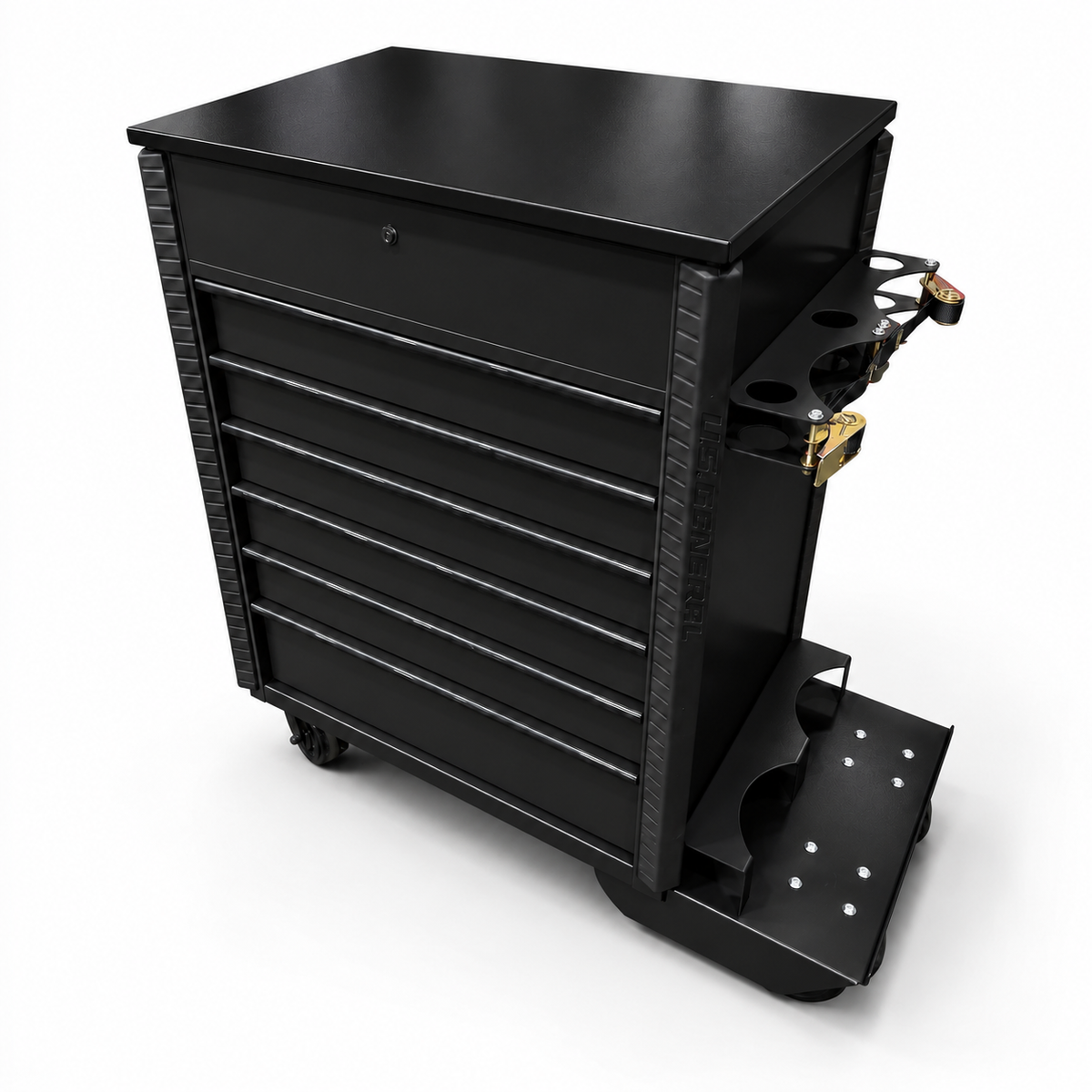 HF 34" Full Bank Service Cart - Dual Tank Welding Cart Kit - Harbor Freight Black Powder Coat