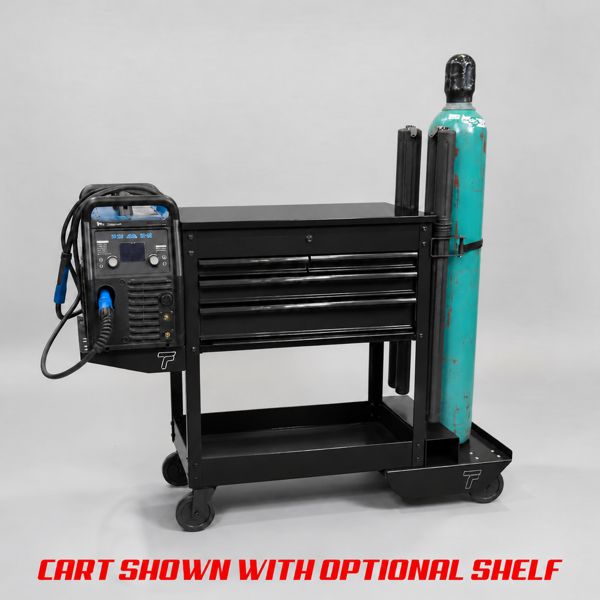 HF 4 Drawer Tech Cart - Single Tank Welding Cart Kit - Harbor Freight Black Powder Coat
