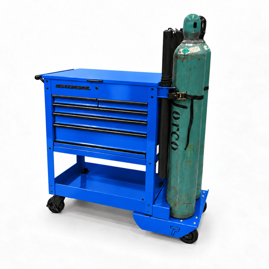 HF 5 Drawer Mechanics Cart - Dual Tank Welding Cart Kit - Harbor Freight Blue Powder Coat