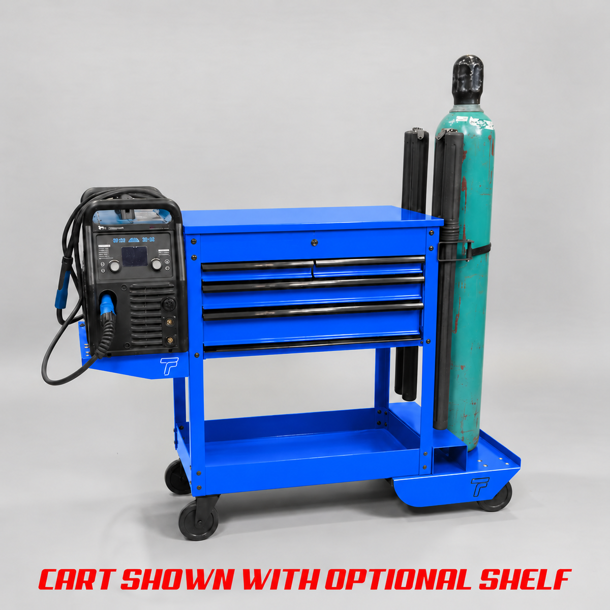 HF 4 Drawer Tech Cart - Single Tank Welding Cart Kit - Harbor Freight Blue Powder Coat