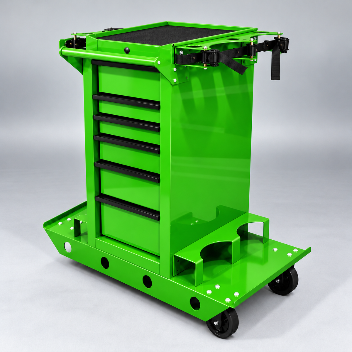 HF End Cabinet - Quad Tank Welding Cart Kit (No Casters) - Harbor Freight Green Powder Coat