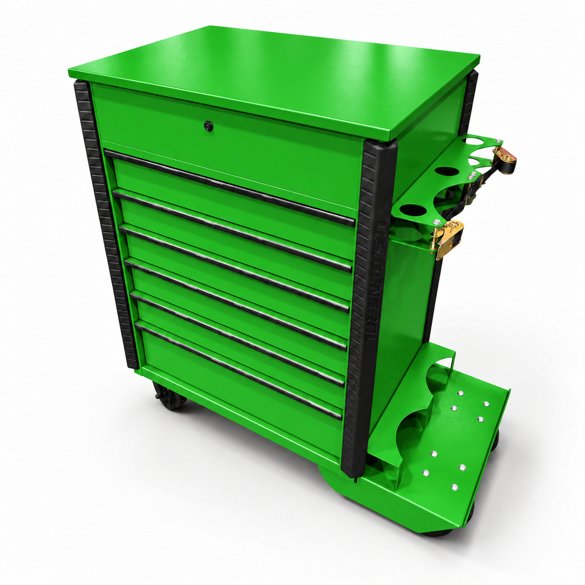 HF 34" Full Bank Service Cart - Dual Tank Welding Cart Kit - Harbor Freight Green Powder Coat