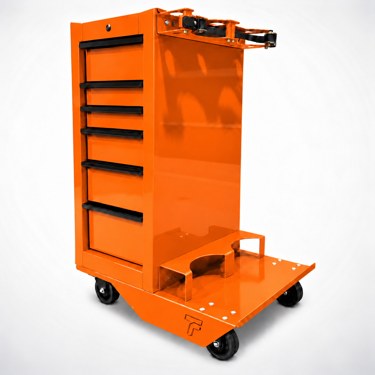 HF End Cabinet - Dual Tank Cart Kit (With Casters) - Harbor Freight Orange Powder Coat