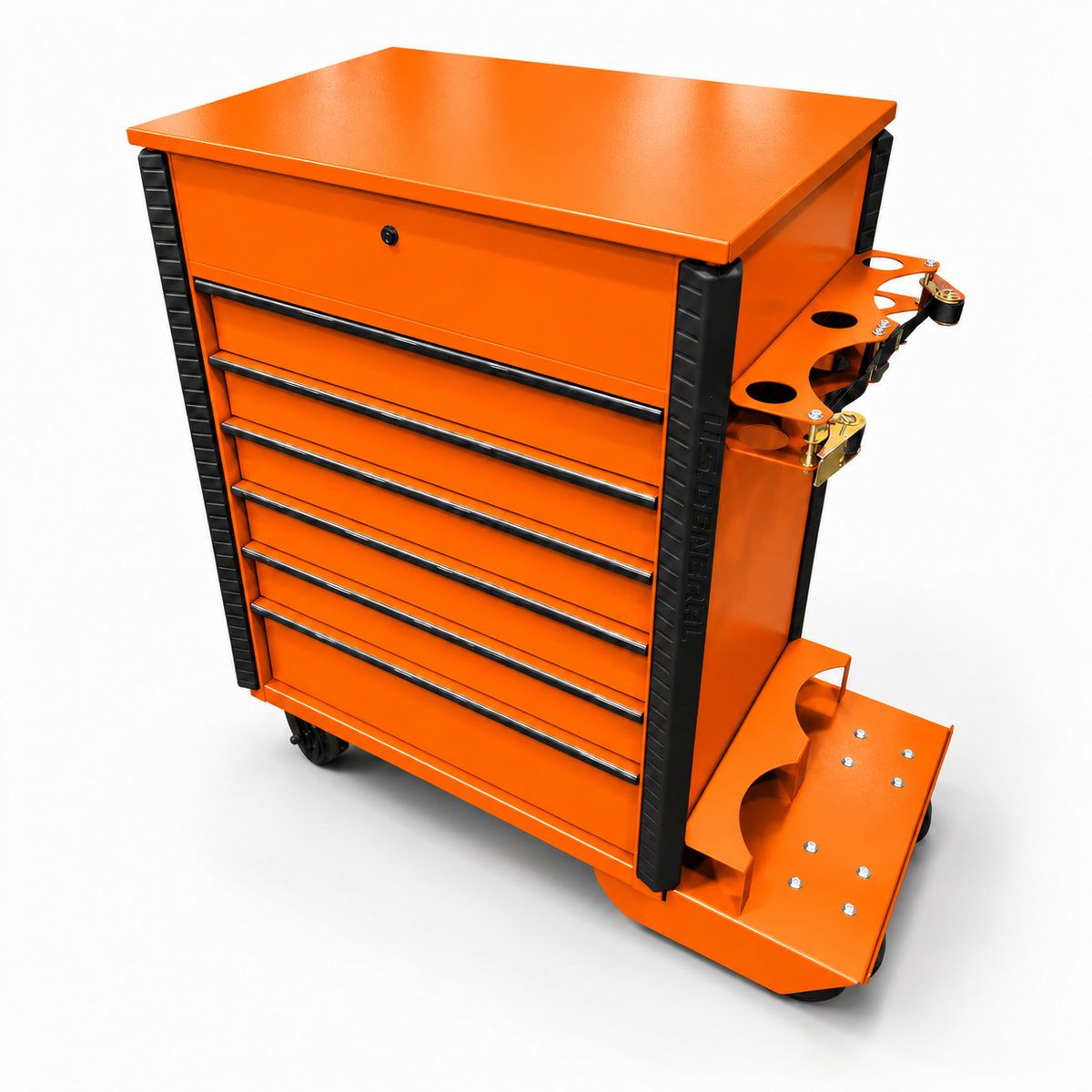 HF 34" Full Bank Service Cart - Dual Tank Welding Cart Kit - Harbor Freight Orange Powder Coat