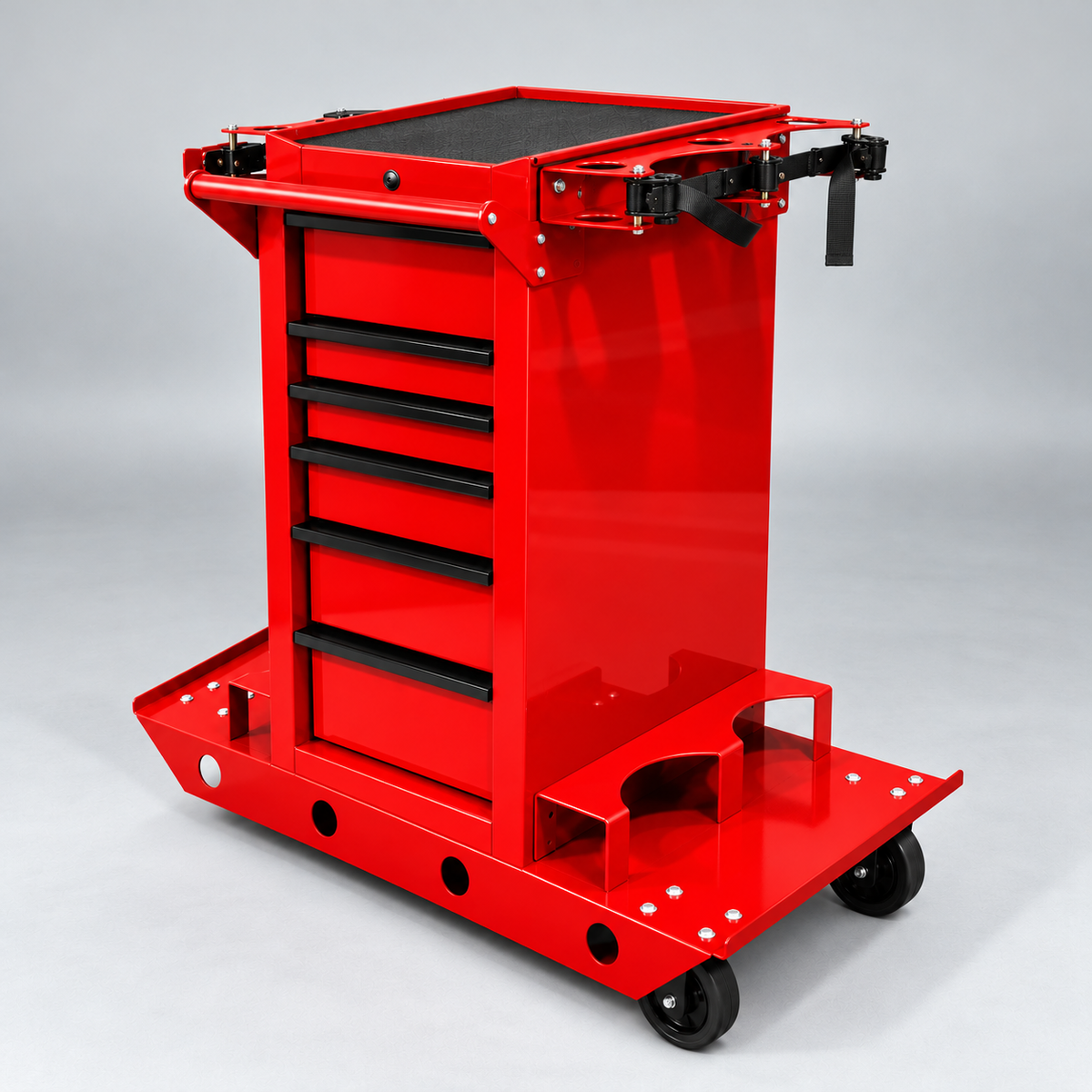 HF End Cabinet - Quad Tank Welding Cart Kit (No Casters) - Harbor Freight Red Powder Coat