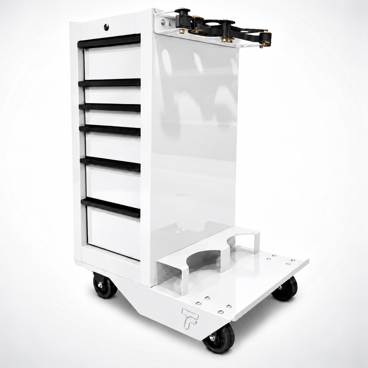 HF End Cabinet - Dual Tank Cart Kit (With Casters) - Harbor Freight White Powder Coat