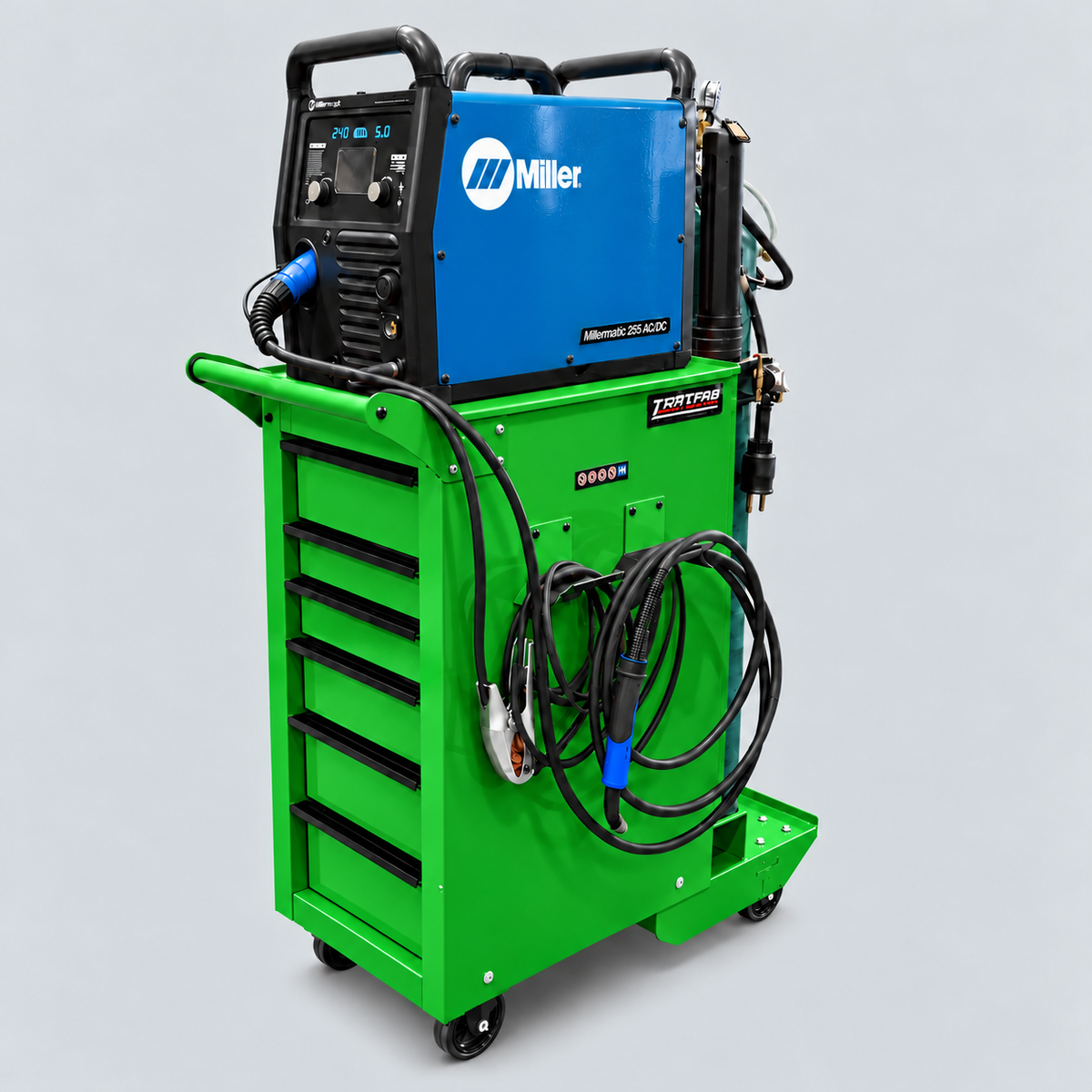 HF End Cabinet - Single Tank Welding Cart Kit - Harbor Freight Green Powder Coat