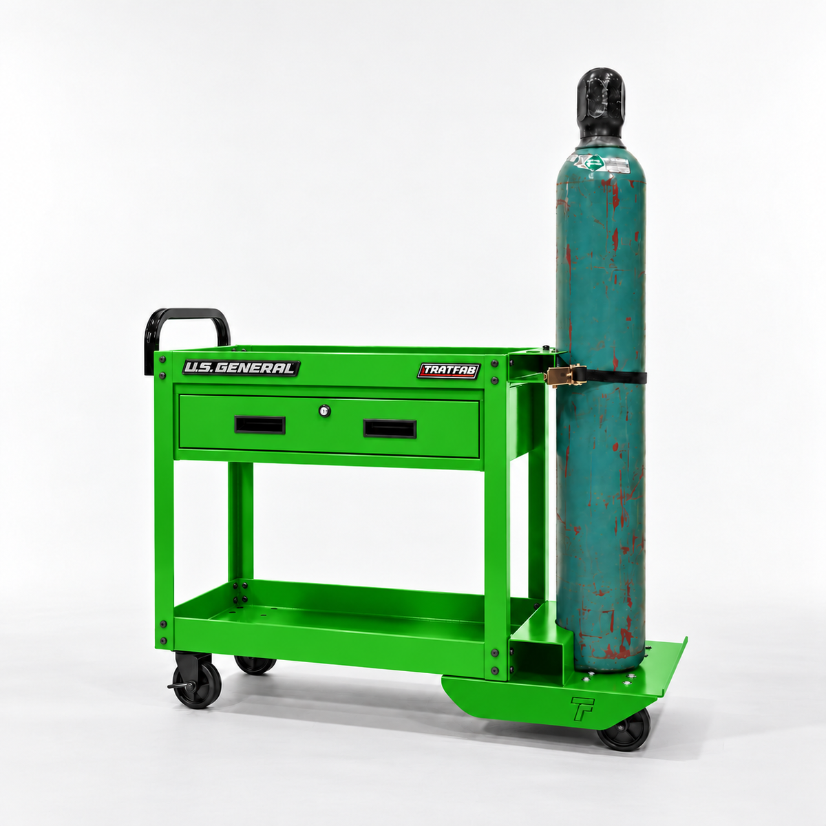 HF 30" Single Drawer Tech Cart - Single Tank Welding Cart Kit - Harbor Freight Green Powder Coat
