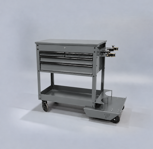 HF 4 Drawer Tech Cart - Dual Tank Welding Cart Kit - Harbor Freight Grey Powder Coat