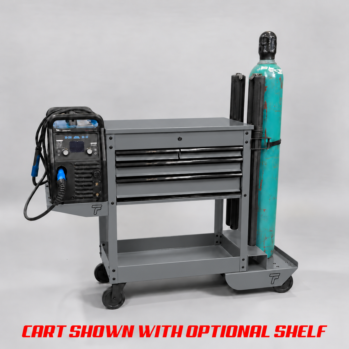HF 4 Drawer Tech Cart - Single Tank Welding Cart Kit - Harbor Freight Grey Powder Coat