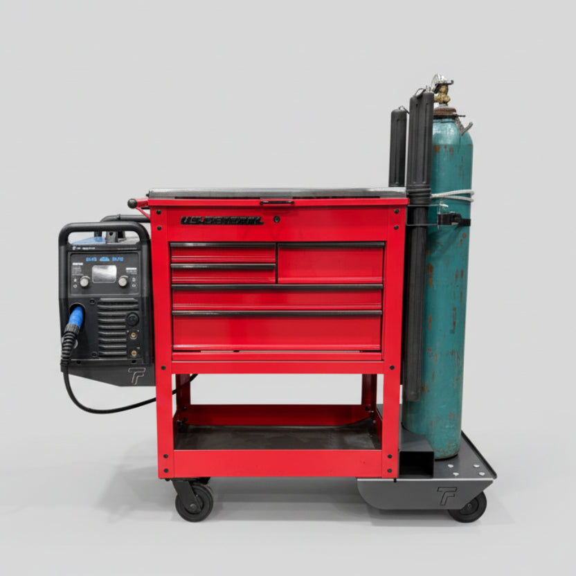 HF 5 Drawer Mechanics Cart - Single Tank Welding Cart Kit
