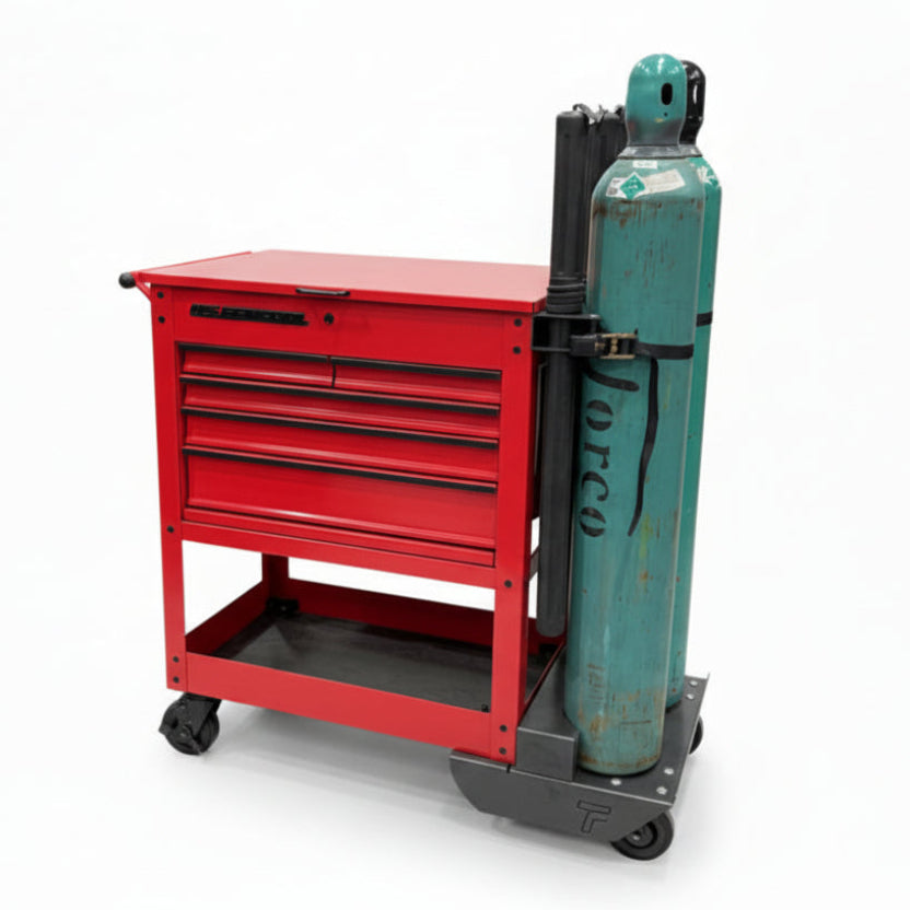 HF 5 Drawer Mechanics Cart - Dual Tank Welding Cart Kit