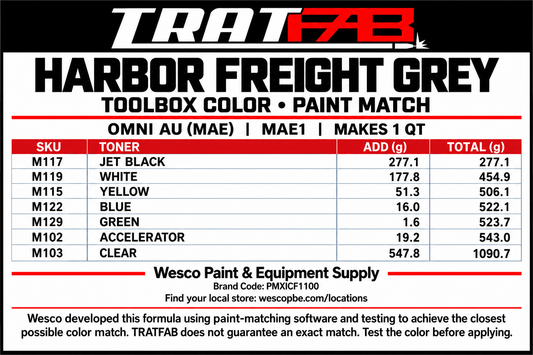 Harbor Freight Paint Codes
