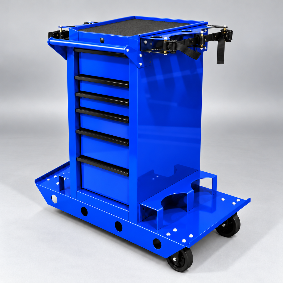 HF End Cabinet - Quad Tank Welding Cart Kit (No Casters) - Harbor Freight Blue Powder Coat