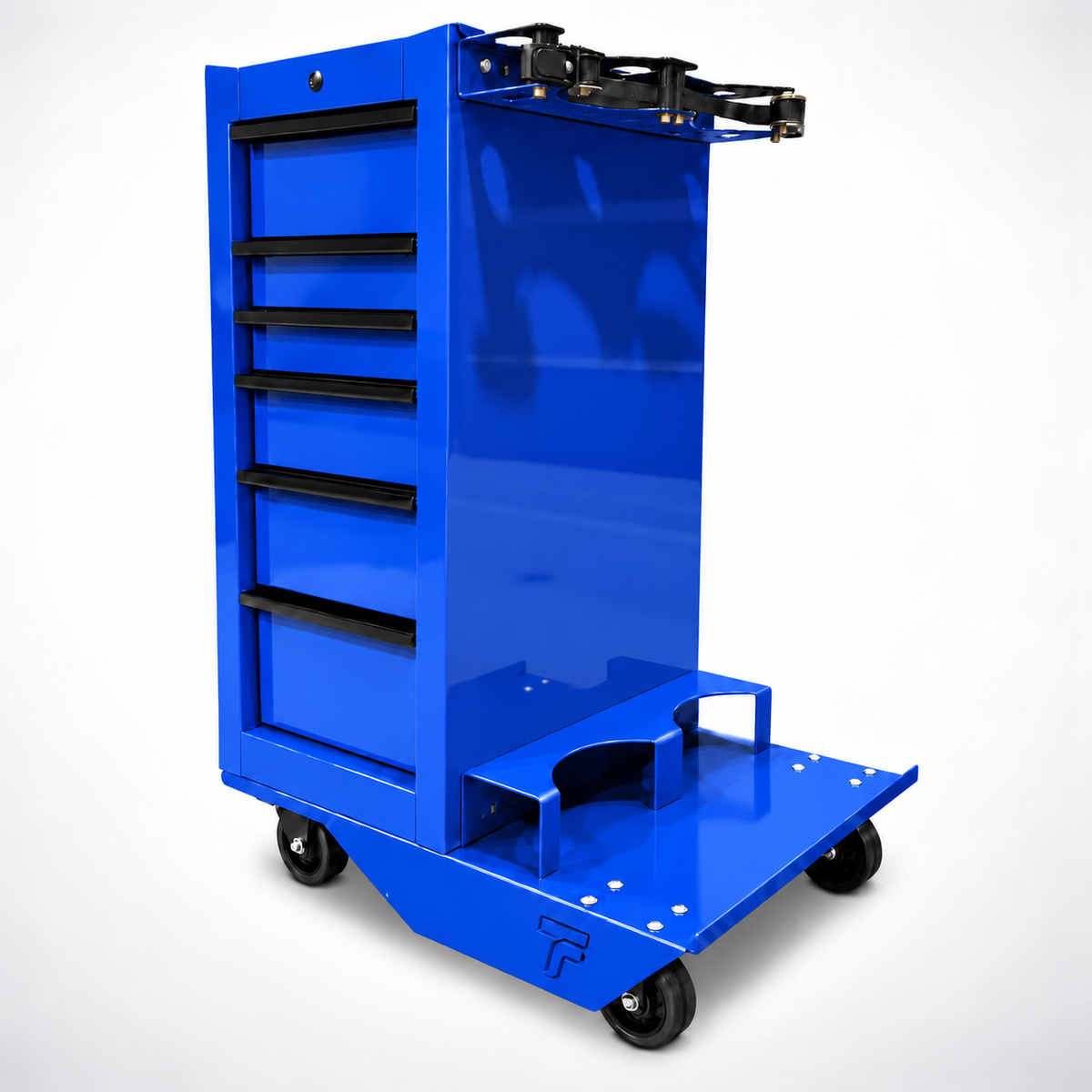 HF End Cabinet - Dual Tank Cart Kit (With Casters) - Harbor Freight Blue Powder Coat
