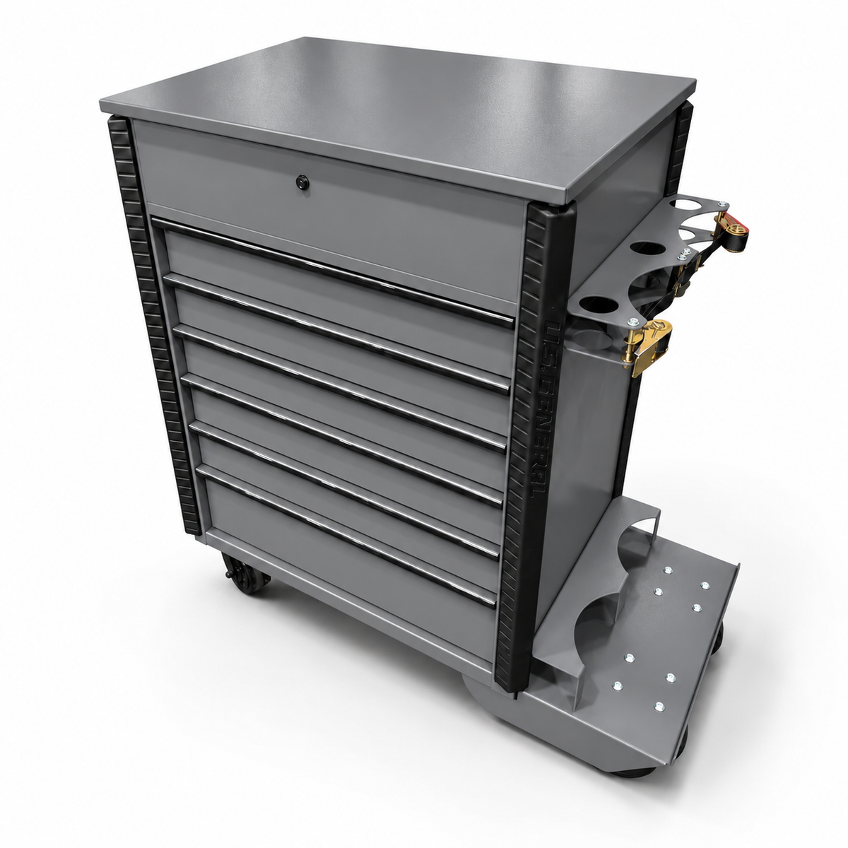 HF 34" Full Bank Service Cart - Dual Tank Welding Cart Kit - Harbor Freight Grey Powder Coat