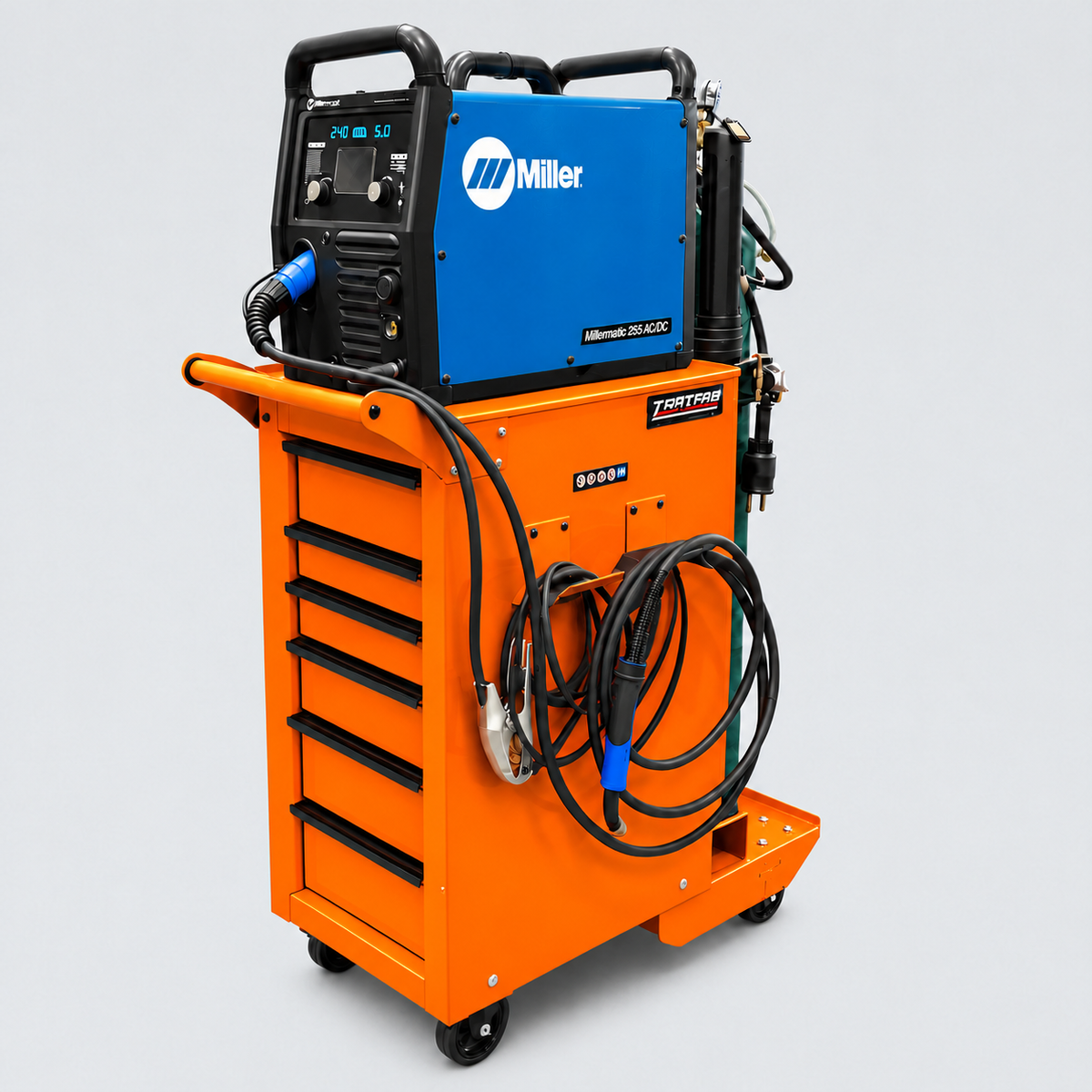 HF End Cabinet - Single Tank Welding Cart Kit - Harbor Freight Orange Powder Coat