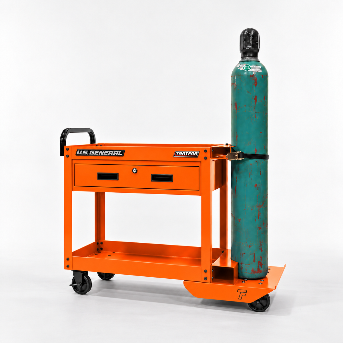 HF 30" Single Drawer Tech Cart - Single Tank Welding Cart Kit - Harbor Freight Orange Powder Coat