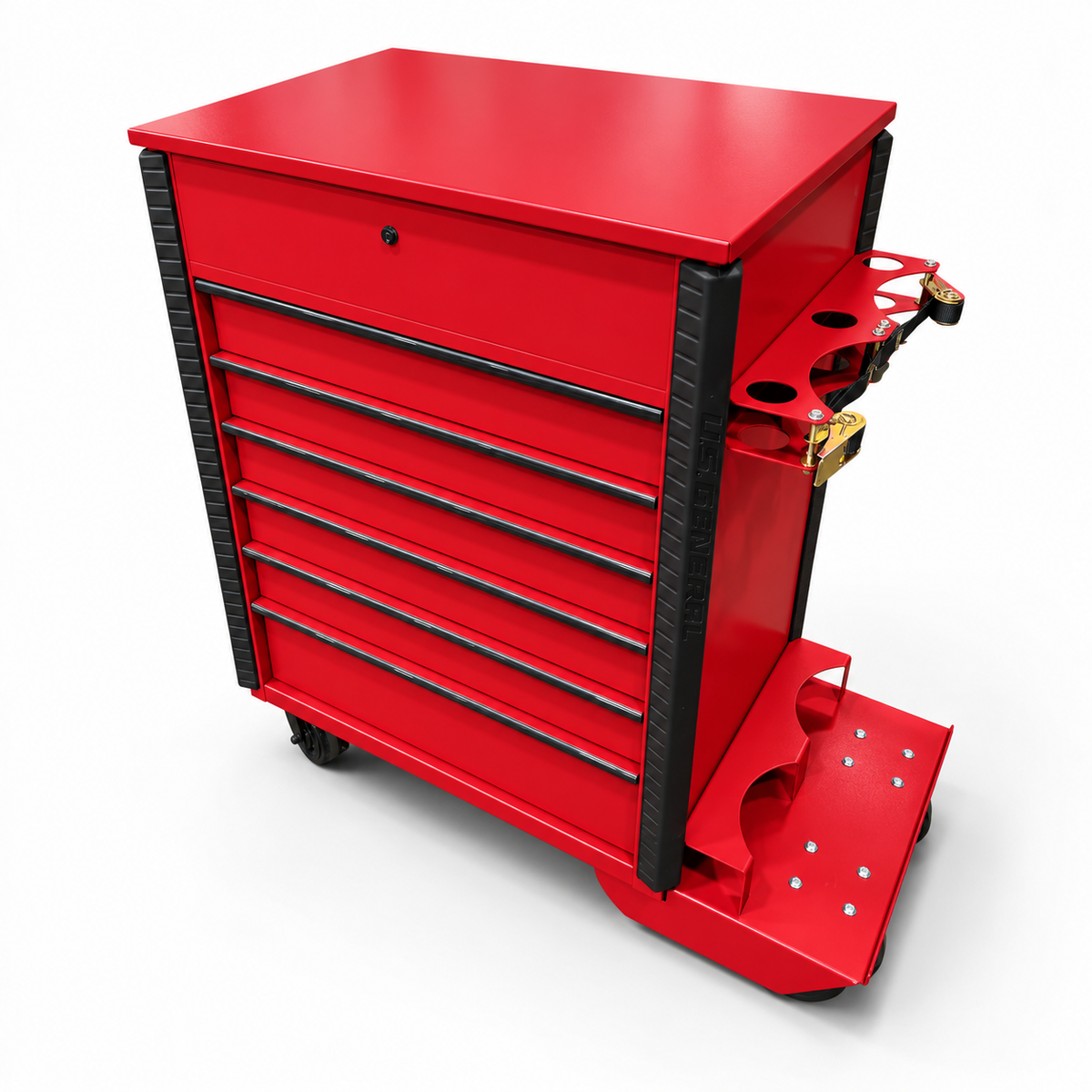HF 34" Full Bank Service Cart - Dual Tank Welding Cart Kit - Harbor Freight Red Powder Coat