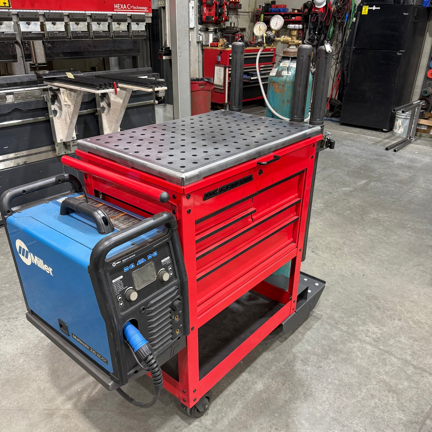 HF 5 Drawer Mechanics Cart - Single Tank Welding Cart Kit