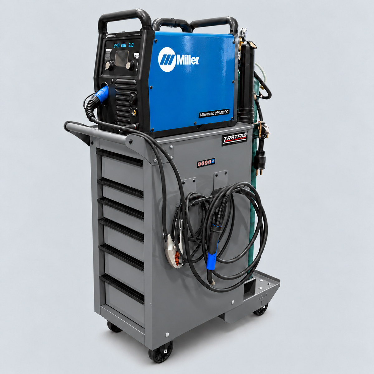 HF End Cabinet - Single Tank Welding Cart Kit - Harbor Freight Grey Powder Coat
