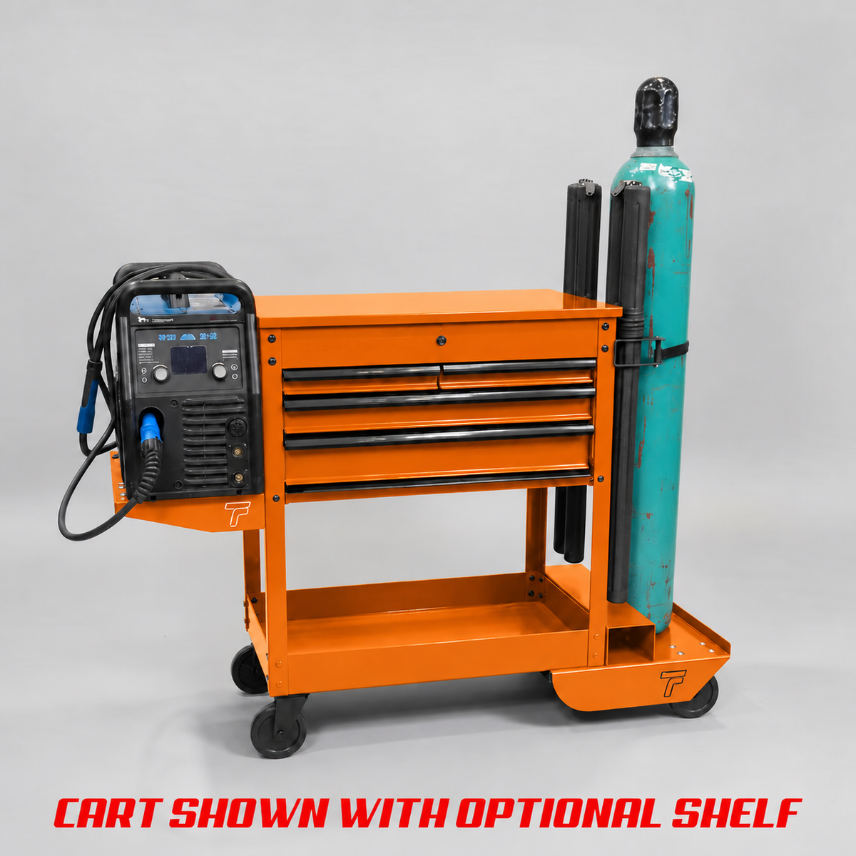 HF 4 Drawer Tech Cart - Single Tank Welding Cart Kit - Harbor Freight Orange Powder Coat