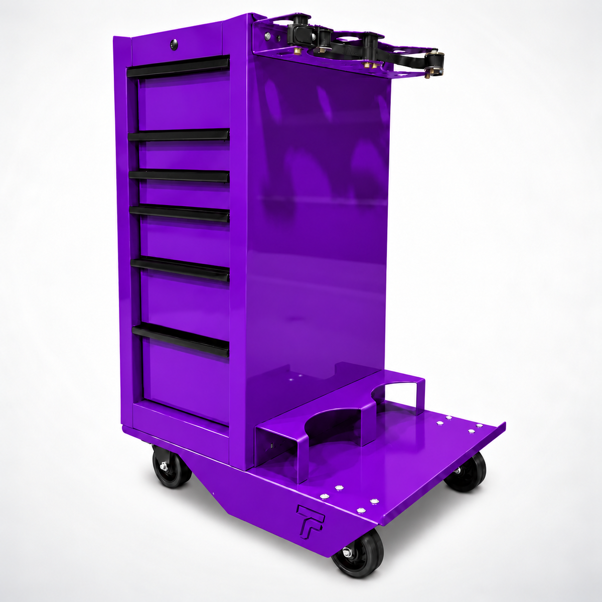 HF End Cabinet - Dual Tank Cart Kit (With Casters) - Harbor Freight Purple Powder Coat