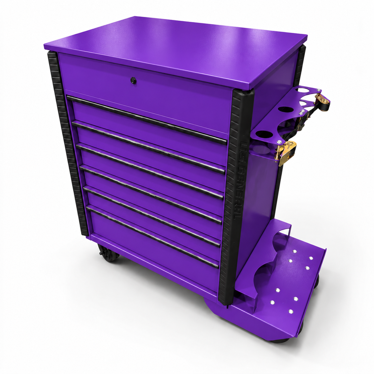HF 34" Full Bank Service Cart - Dual Tank Welding Cart Kit - Harbor Freight Purple Powder Coat