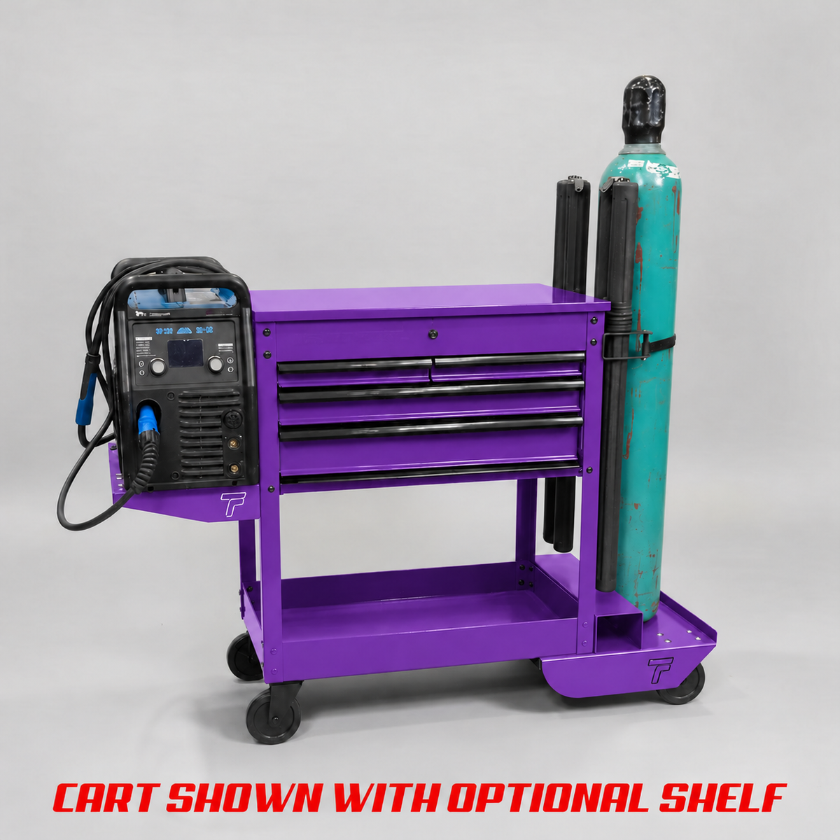 HF 4 Drawer Tech Cart - Single Tank Welding Cart Kit - Harbor Freight Purple Powder Coat
