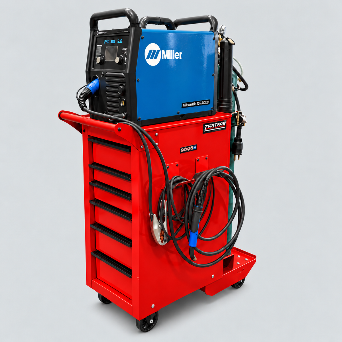 HF End Cabinet - Single Tank Welding Cart Kit - Harbor Freight Red Powder Coat