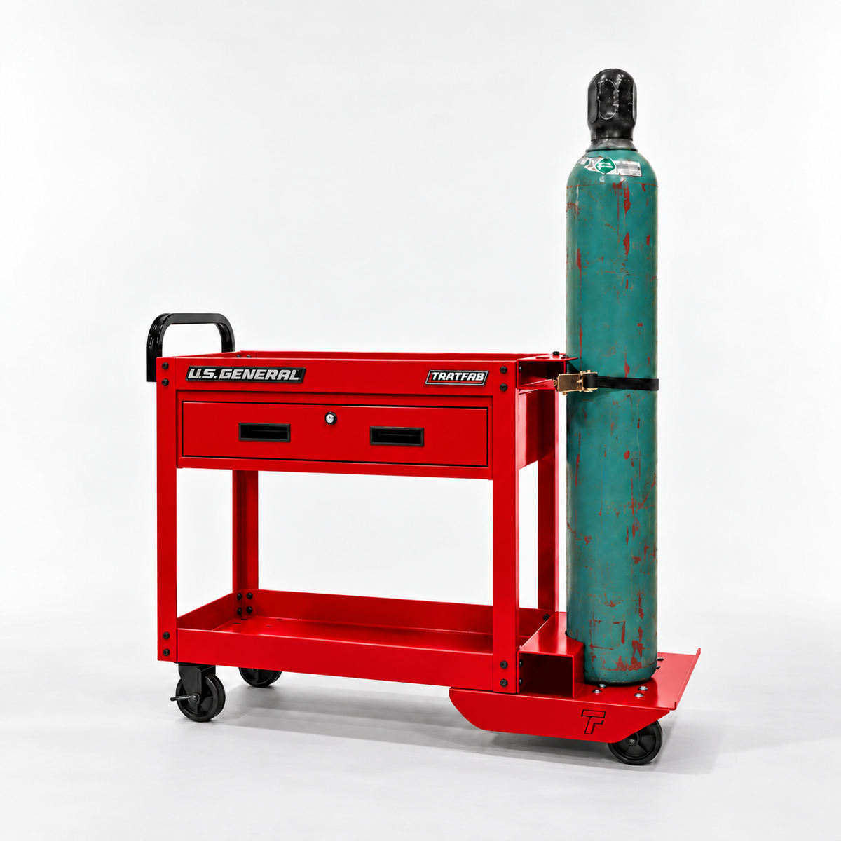 HF 30" Single Drawer Tech Cart - Single Tank Welding Cart Kit - Harbor Freight Red Powder Coat