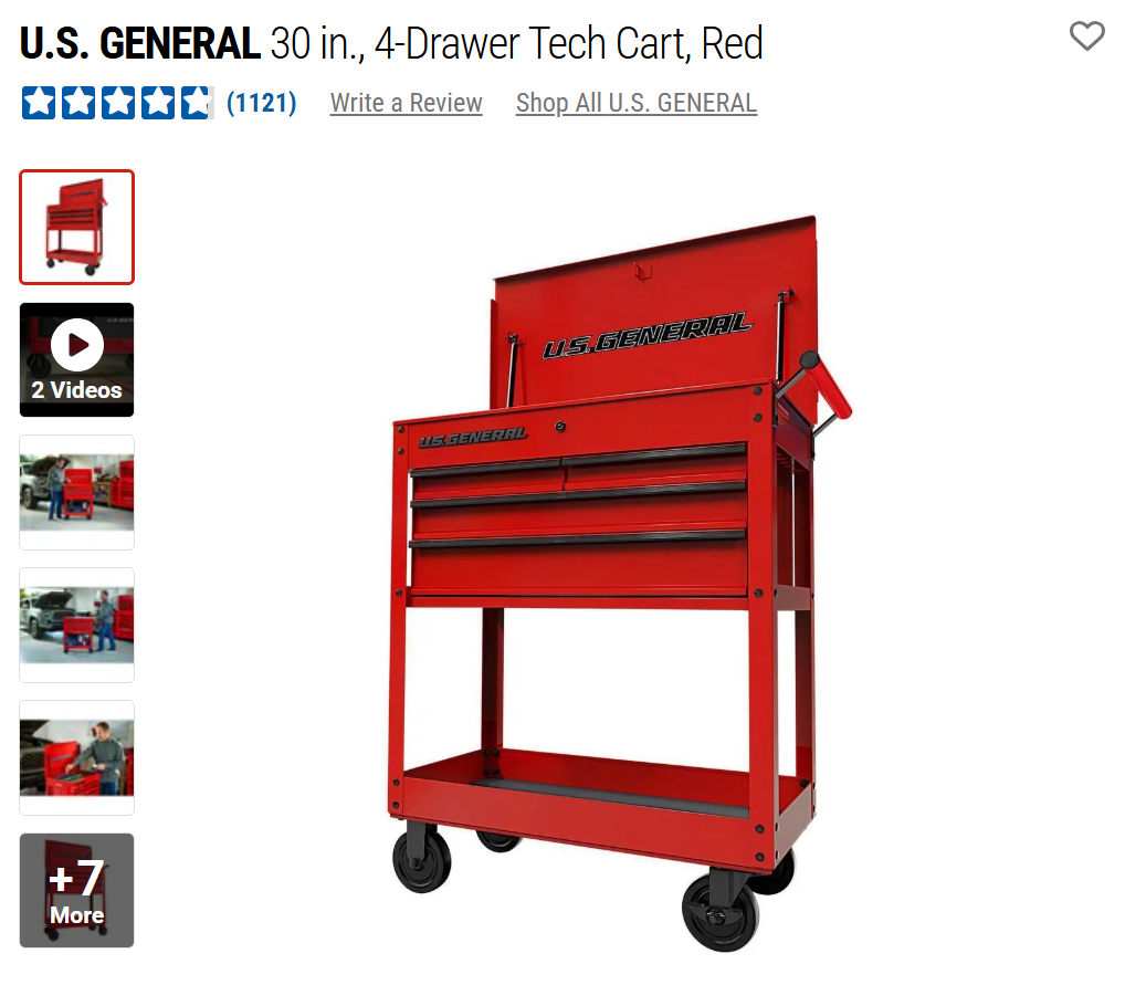 HF 4 Drawer Tech Cart - Dual Tank Welding Cart Kit - Harbor Freight Red Powder Coat