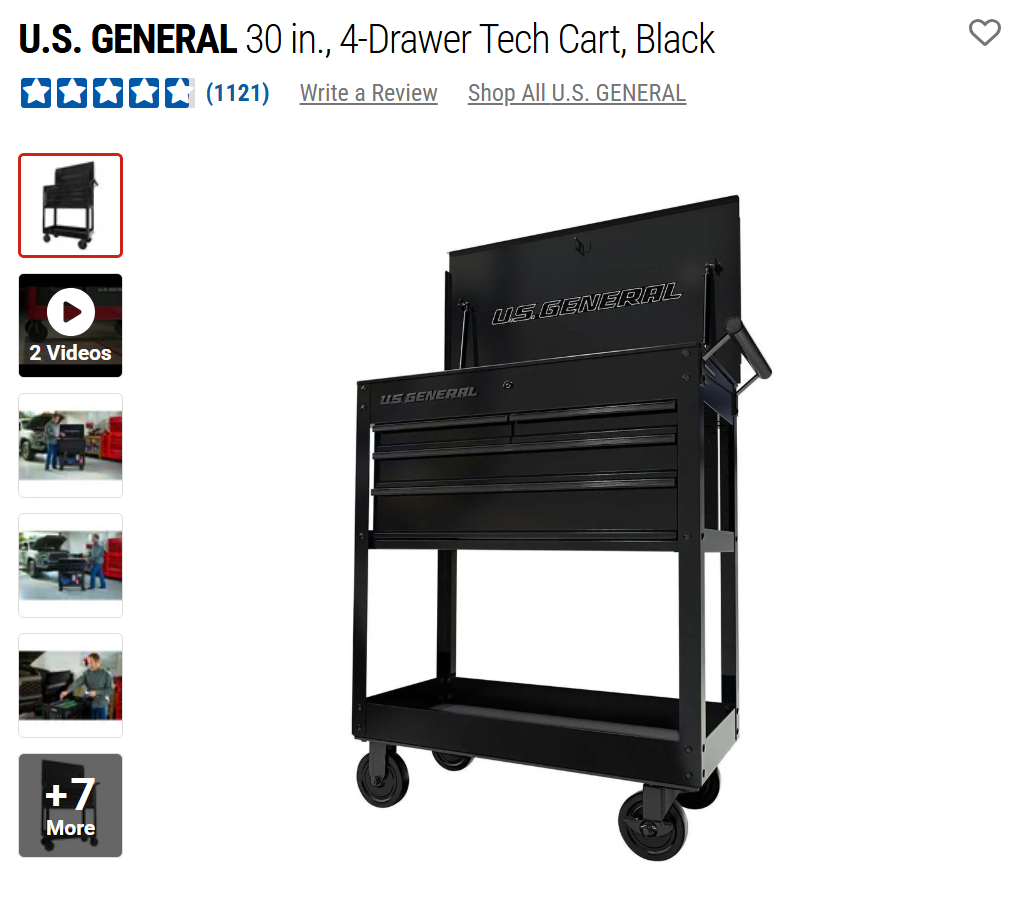 HF 4 Drawer Tech Cart - Single Tank Welding Cart Kit - Harbor Freight Black Powder Coat