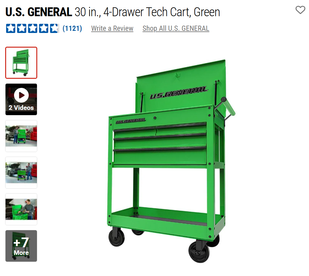 HF 4 Drawer Tech Cart - Dual Tank Welding Cart Kit - Harbor Freight Green Powder Coat