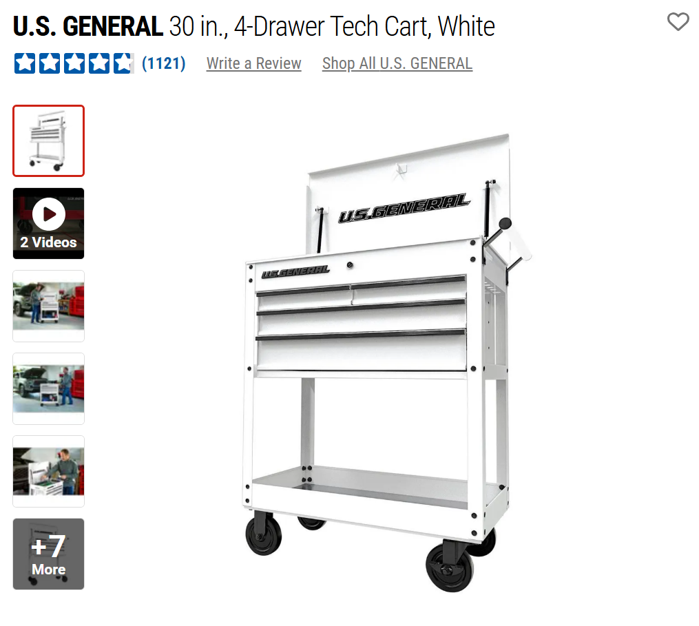 HF 4 Drawer Tech Cart - Dual Tank Welding Cart Kit - Harbor Freight White Powder Coat