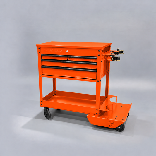 HF 4 Drawer Tech Cart - Dual Tank Welding Cart Kit - Harbor Freight Orange Powder Coat