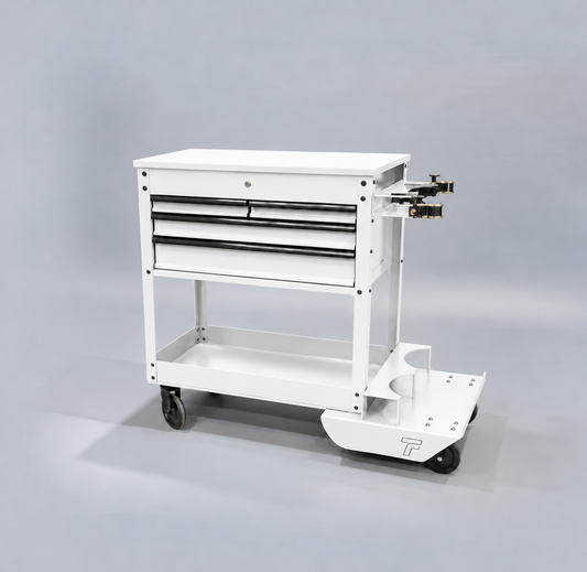 HF 4 Drawer Tech Cart - Dual Tank Welding Cart Kit - Harbor Freight White Powder Coat