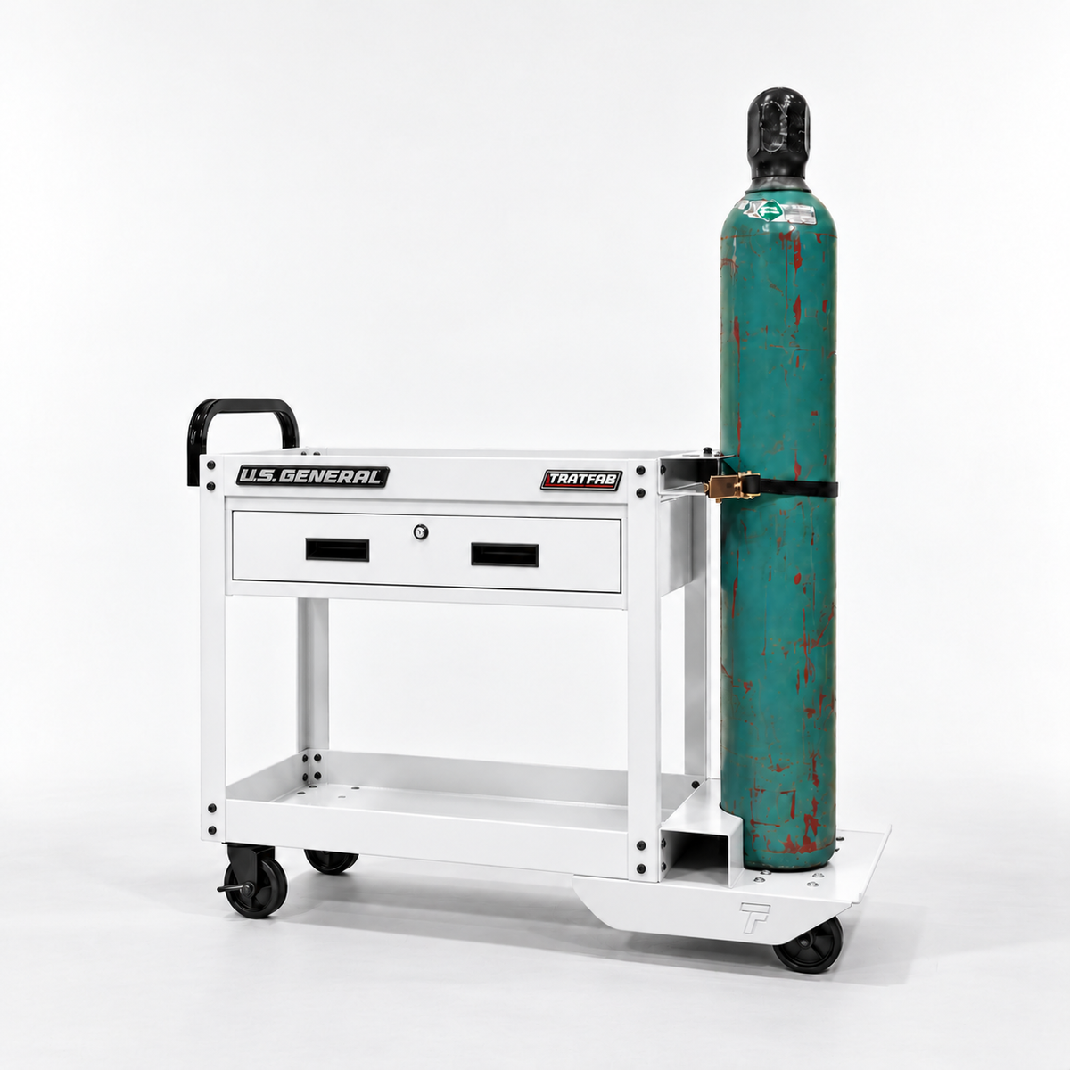 HF 30" Single Drawer Tech Cart - Single Tank Welding Cart Kit - Harbor Freight White Powder Coat