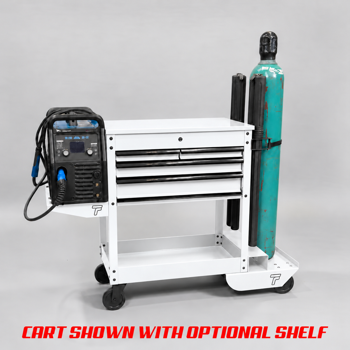 HF 4 Drawer Tech Cart - Single Tank Welding Cart Kit - Harbor Freight White Powder Coat